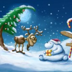 Sfondi desktop Natale per pc - neve e renna